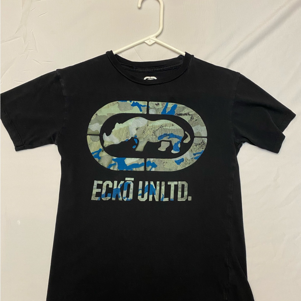 Ecko Unlimited Kids Black and Blue Logo Tee